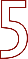 A large, bold, red outline of the number 5 on a light gray background.